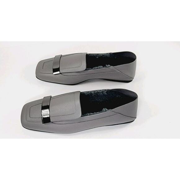 SERGIO ROSSI $895 Leather Loafer Shoes US8 UK7 EU41 Grey Logo Made in Italy main image 5